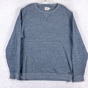 Faherty Crew Neck Sweatshirt Pullover Sweater Crew Mens L Heather Navy Huckberry